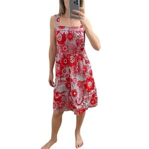 Marimekko floral knee length dress pockets